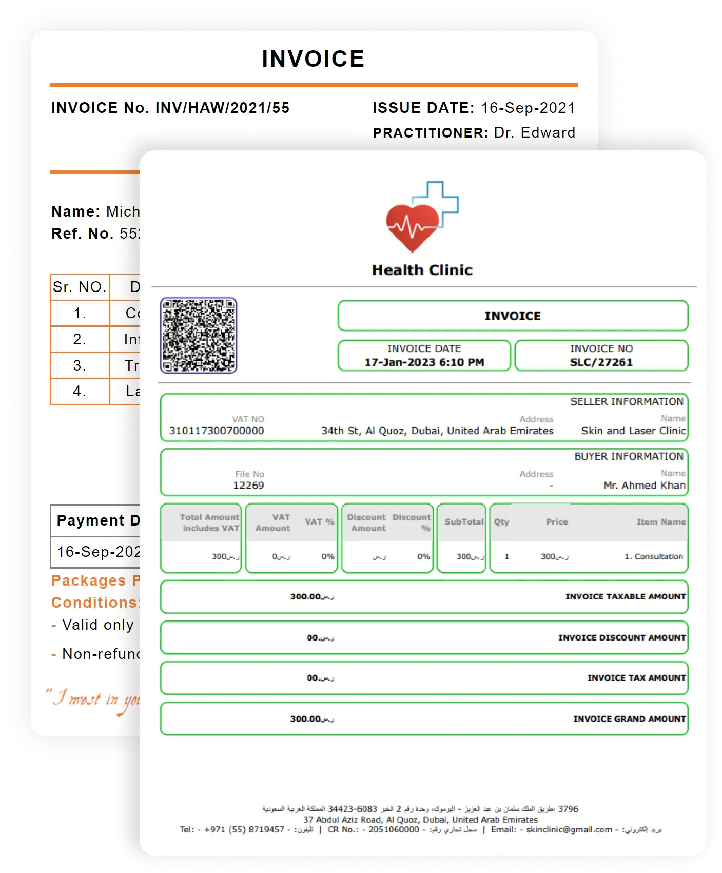 dubai arabic invoice