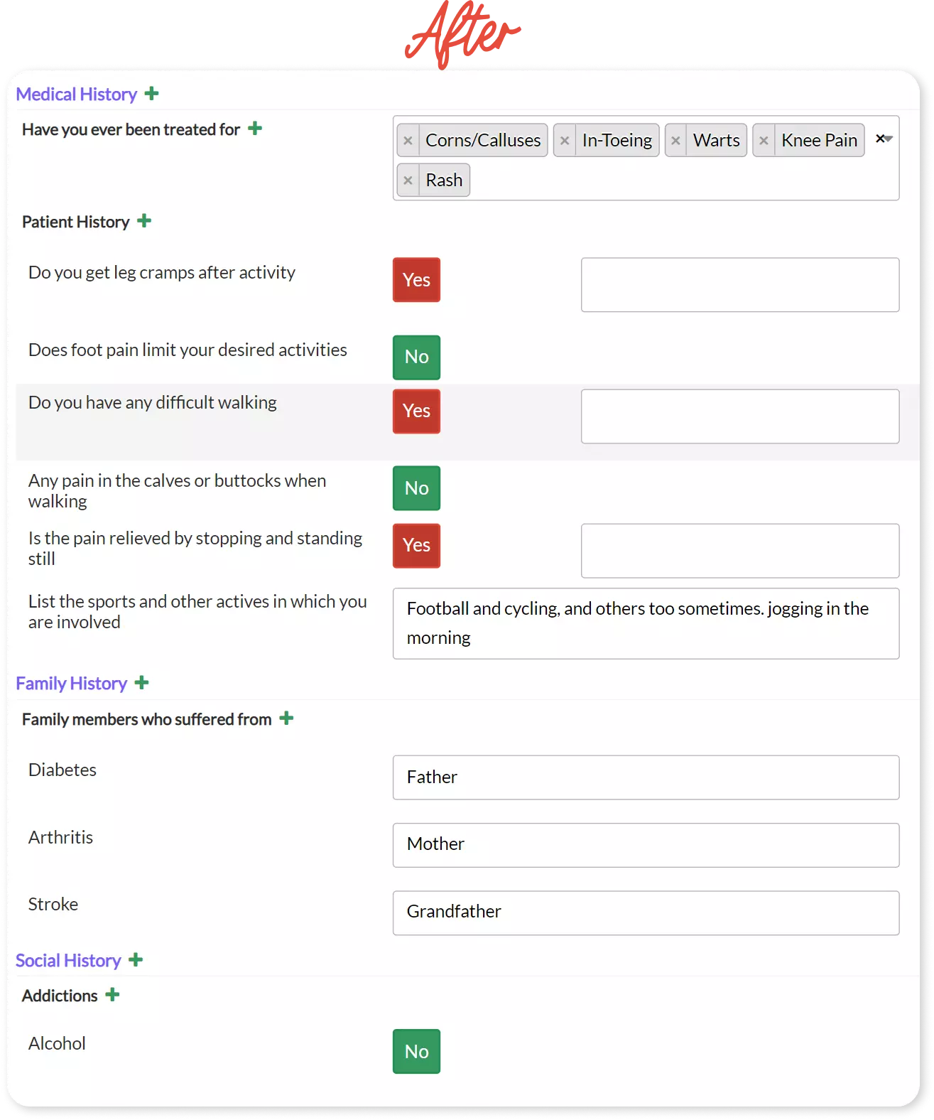 clinic management software patient form